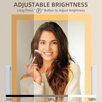 FENNIO Vanity Mirror with Lights - 17"x13" Lighted Makeup Mirror, Makeup Mirror with Lights, Touch Screen with 3-Color Lighting, Dimmable,Desk Mirror with Light for Vanity Tabletop