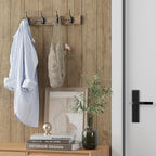 Coat Hooks Wall Mounted, Wooden Hat Rack with 4 Hooks for Entryway, Bathroom,Bedroom(2 Pack,Brown)