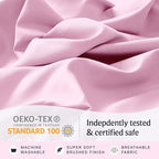 LuxClub 4 PC Sheet Set Bed Sheets Deep Pockets 16" Eco Friendly Wrinkle Free Cooling Machine Washable Hotel Bedding Silky Soft - Powder Pink King