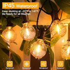 Ollny 50FT Outdoor String Lights, Waterproof Connectable Shatterproof Outside Light with 25 Edison + 2 Spare LED Bulbs Plug in, Patio Lights for Indoor Balcony Porch Camping Deck