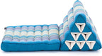 Leewadee 1-Fold Mat with Triangle Cushion – Comfortable TV Pillow, Foldable Mattress with Cushion Made of Kapok, 30 x 20 inches, Light Blue