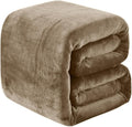 Fleece Blankets for All Season - Premium Lightweight Anti-Static Throw for King Size Bed Extra Soft Brush Fabric Warm Sofa Thermal Blanket 90" x 108"(Taupe)