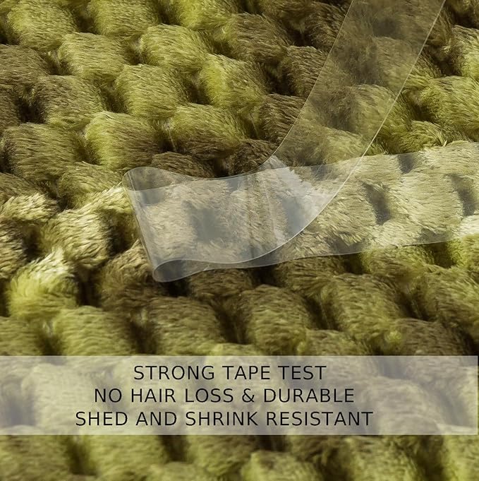Soft Fleece Throw Blanket, 50x60 Inches Travel Size 3D Clouds Stylish Jacquard Throw Blanket for Couch, Cozy, Warm and Lightweight for Winter, Tie-dye Olive Green