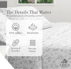 Linen Home 100% Cotton Printed Percale Sheets Queen Size, Deep Pocket, 4 Pieces Set - 1 Flat, 1 Deep Pocket Fitted Sheet and 2 Pillowcases, Crisp Cool and Strong Bed Linen, Grey Botanical Floral