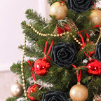 MACTING 30PCS Artificial Flowers Real Touch Foam Roses with Stem Black Fake Glitter Flowers for DIY Wedding Bouquet Table Centerpieces Party Holiday Wreath Home Spring Mothers Day Decor
