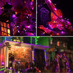 Brizled Purple & Orange Halloween Lights, 33ft 100 LED Halloween String Lights, 120V UL Certified Purple String Light Connectable Orange Mini Light Outdoor for Tree Garden Home Patio Decorations