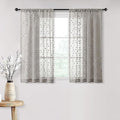 MYSKY HOME Pom Pom Grey Sheer Curtains for Bedroom Girls Room Curtains 63 inch Length for Nursery Kids Light Filtering Boho Window Drapes, Rod Pocket, 52" Wide, 2 Panels