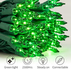 Minetom St. Patrick's Day Mini String Lights, 100 Count 27 Feet Detachable Incandescent Bulb Waterproof Green Fairy Lights Plug in for Indoor Outdoor Party Patio Christmas Decoration, Green Wire