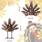 FORUP 12 Pack Metal Turkey Tea Light Candle Holders, Thanksgiving Candle Holder, Thanksgiving Home Table Decoration