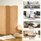 Rose Home Fashion 6 ft Tall Room Divider, Room Dividers and Folding Privacy Screens, 15.7in Privacy Screen 4 Panel Partition Temporary Wall Separation for Private, Light Beige