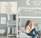 Nursery Rectangular Canvas Banner-Boho Flag Poster Sign for Toddler Boy Girl,Baby Room Above Crib Bedroom Playroom Dorm Wall Decor-Baby Shower Birthday Christmas Gift-The Silliest Goose Around Theme