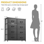 DWVO Dresser for Bedroom, Fabric Dresser with 8 Drawers, Chest of Drawers for Closet, Living Room