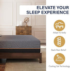 EGOHOME 14 Inch Twin XL Mattress, Copper Gel Memory Foam Mattress for Pain Relief, Therapeutic Mattress in a Box, CertiPUR-US Certified, Fiberglass Free Medium Mattress, Black