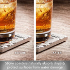Thirstystone Holiday Treats 4 Pack Assorted Tumbled Tile Stone Coasters with Protective Cork Backing 4" Square Manufactured in The USA