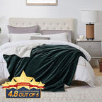 Walensee Sherpa Fleece Blanket (King Size 108”x90” Forest Green) Plush Throw Fuzzy Super Soft Reversible Microfiber Flannel Blankets for Couch, Bed, Sofa Ultra Luxurious Warm and Cozy for All Seasons