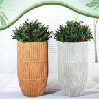 XunYee 4 Pcs 20" Artificial Topiary Ball Trees, Outdoor Artificial Shrubs Faux Bushes UV Resistance Greenery Fake Plants Tree with Ground Spike for Garden Porch Patio Indoor Decoration (Red Berries)