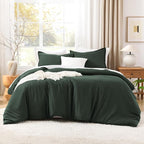 Litanika Forest Green Oversized King Comforter Set Super King Plus Size, 3 Pieces Lightweight Solid Bedding Comforter Set, All Season Fluffy Bed Set (128x120In Comforter & 2 Pillowcases)