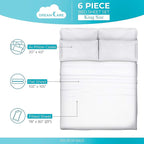 DREAMCARE King Size Sheets Set – 6 pcs Cooling Bed Sheets – up to 21” Deep Pocket King Sheet Set – 2500 Supreme Collection – Extra Soft 100% Brushed Microfiber Hotel Luxury with Side Pocket – White