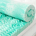 SINWEEK 1.5 Inch Mattress Topper 5-Zone Memory Foam Mattress Topper Pressure Relieve Soft Mattress Pad, CertiPUR-US Certified, Full Size, Green