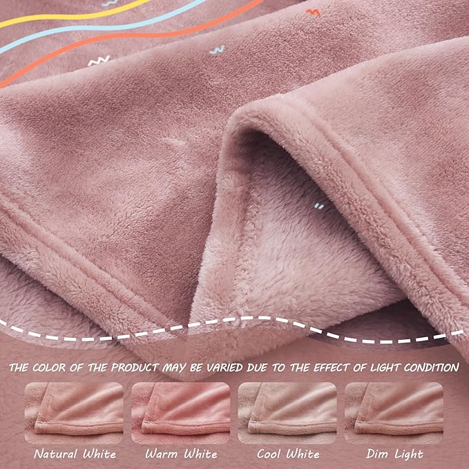 Exclusivo Mezcla Fleece Throw Blanket for Couch, Super Soft and Warm Blankets, Dusty Pink Throw All Season Use, Cozy, Plush, Lightweight, 40x50 Inches