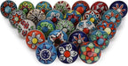 Cabinet Multicolor Assorted Ceramic Drawer Pull Handle Kitchen Cupboard Wardrobe Knob Boho Room Decorative Furniture Hardware Dresser Drawers Knobs-Pack of 25