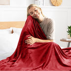 Exclusivo Mezcla Fleece Blanket King Size for Bed, Super Soft and Warm, All Season Use, Cozy, Plush, Lightweight, 90x104 Inches, Deep Red
