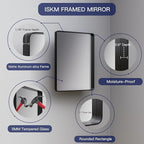 ISKM Silver Framed Mirror for Wall 40"x 30", Brushed Silver Bathroom Vanity Mirror Anti-Rust, Tempered Glass, Rounded Rectangle Mirror(Horizontal/Vertical)