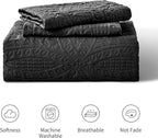 Love's cabin Quilts for Full Bed Black Bedspreads Bedding Set - Lightweight Bedspread Comforter - Coin Pattern Bedding Coverlet for All Season - 3 Pieces (1 Quilt, 2 Pillow Shams)