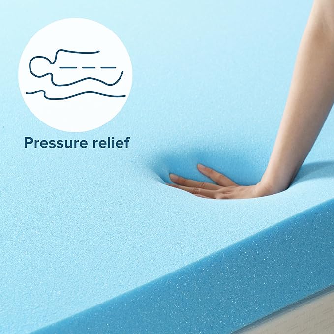 ZINUS 4 Inch Green Tea Cooling Gel Memory Foam Mattress Topper, Smaller, More Convenient WonderBox Packaging, Cooling Gel Foam, Pressure-Relieving Design, CertiPUR-US Certified, King