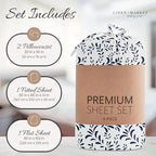 Linen Market Double-Brushed Patterned Microfiber Queen Sheet Set 4 Piece – Oeko-TEX Certified Ultra Soft & Wrinkle-Free - 16" Deep Pocket Sheets - Easy Care Queen Size - Burst of Vines Navy