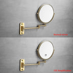 Gold 1x10x Double Sided Magnifying Bathroom Makeup Mirror 360 Degree Swivel Mirror Adjustable Telescopic Arm Wall Mount 8 Inch Non-Illuminated Beauty Mirror Shaving Mirror（Square Base）