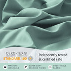 LuxClub 4 PC Queen Sheet Set, Deep Pockets Wrinkle Free Cooling Bed Sheets Hotel Bedding for Women, Men, Kids & Teens, Includes 1 Fitted Sheet, 1 Flat Sheet and 2 Pillowcases - Silky Soft Light Teal
