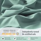 LuxClub 4 PC California King Sheet Set, Breathable Luxury Bed Sheets, Deep Pockets Wrinkle Free Cooling Sheets Machine Washable Hotel Bedding Silky Soft - Light Teal Cal King