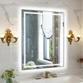 40"x 32" LED Bathroom Mirror with Black Frame, Bathroom Mirror with Lights Front and Backlit, Lighted Mirror Stepless Dimmable, Anti-Fog, Memory, LED Vanity Mirror with Lights 3 Colors