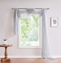 LinenZone Silver Window Scarf Valance in 216 Inch Size. Use Window Scarves as Canopy Bed or Backdrop Curtains, Curtain Scarf, or Sheer Fabric for Draping. (Amazing 55 x 216, Silver)