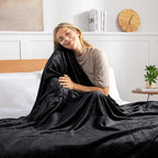Exclusivo Mezcla Fleece Blanket Queen Size for Bed, Super Soft and Warm, All Season Use, Cozy, Plush, Lightweight, 90x90 Inches, Black