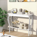 ChooChoo Narrow Console Table, Chic Accent Sofa Table, Entryway Table, White