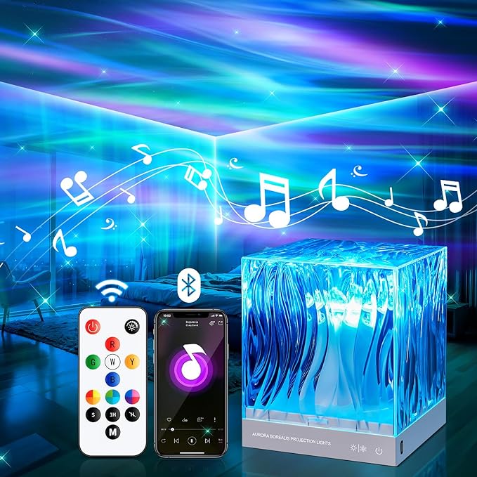 PIKOY Shower Lamp Shower Lights White Noise Sound Machine for Sleep Adults, Bluetooth+15 White Noise Machine Baby Sound Machine Baby, 18 Colors Shower Light Party Lights Indoor, Remote Warm Light Lamp