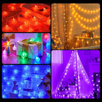 Minetom USB Globe String Lights - 17 ft 50 LED Color Changing Globe Fairy Lights with Remote and Timer, 16 Single Colors and 7 Modes Twinkle Lights for Bedroom Dorm Tent Bed Patio Christmas Party