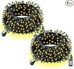 Dazzle Bright 132FT 400 LED Christmas Lights, Christmas String Lights Plug in with 8 Modes, Waterproof Christmas Decorations for Xmas Indoor Outdoor Party Home Tree Decor, Warm White