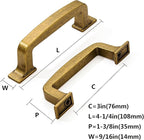 Khtumeware 10 Pack 3 Inch Antique Brass Cabinet Pulls Vintage Drawer Pulls Kitchen Cabinet Hardware Cupboard Handles