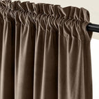 Lazzzy Velvet Blackout Curtains Thermal Insulated Room Window Drapes Super Soft Luxury Curtains for Living Room Bedroom Rod Pocket 2 Panels, Truffle, 52" W x 102" L