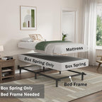 Twin XL Size Box Spring and Cover Set, 9 Inch High Profile Metal BoxSpring, Heavy Duty Structure Mattress Foundation, Noise Free, Non-Slip, Easy Assembly