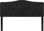 Flash Furniture Cambridge Tufted Upholstered Queen Size Headboard in Black Fabric