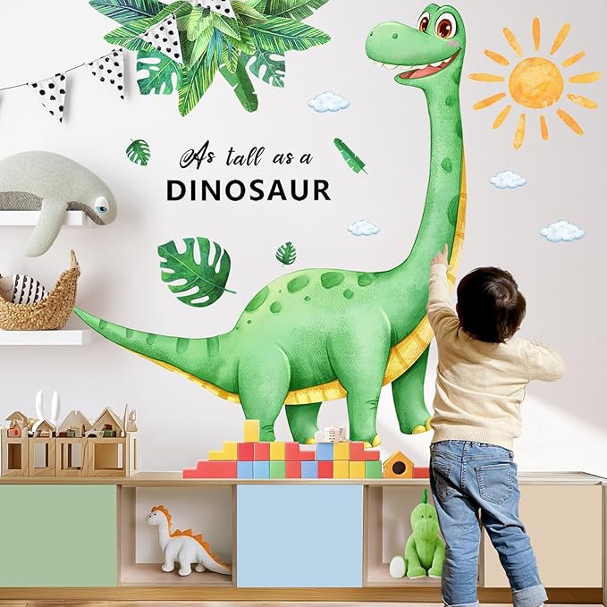 Large Dinosaur Wall Decor for Kids Boys Room, Sunoyar Dinosaur Wall Decals Removable, Peel & Stick Dino Wall Stickers for Nursery Bedroom