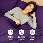 Queen 6 Piece Sheet Set - Comfy Breathable & Cooling - Ultra Soft Hotel Luxury Bedding Set w/ 8-16 Inch Deep Pockets - 1 Flat & 1 Fitted Sheet & 4 Pillowcases - Cozy, Wrinkle Free & Easy Care - Purple