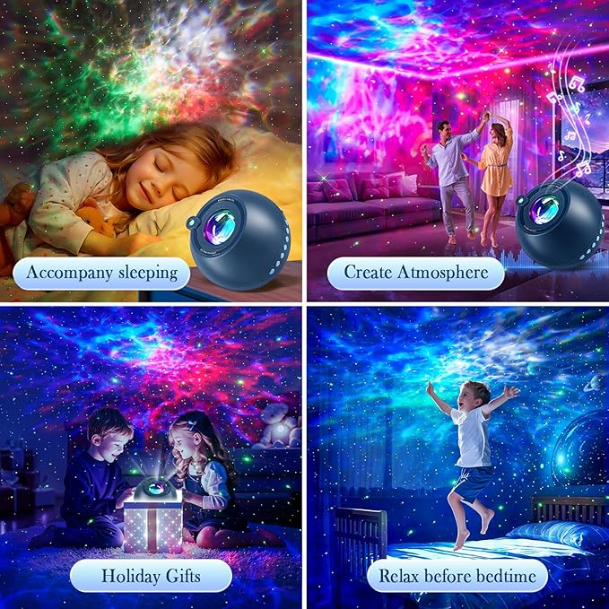 Star Projector,15 Colors Galaxy Projector for Bedroom,15White Noise Light Projector for Bedroom,5.0 Bluetooth Night Light Projector,Nebula Projector Star Lights