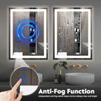 36 x 28 LED Bathroom Mirror with Lights Led Mirror Bathroom Lighted Large Wall-Mounted Vanity Mirror Smart Touch Button,Anti-Fog,Waterproof,Stepless Dimmable,Adjustable Color