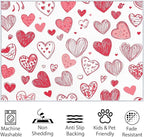 Washable Area Rug 6x9 ft Cartoon Hand-Painted Red Love 3D Print Area Rug for Living Room Bedroom Kids Room Home Decor Carpet, Indoor Non-Slip Floor Rug Mat, Low Pile Rugs