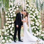 Ouddy Decor 50 Pcs Artificial White Roses Bulk Realistic Silk Roses with Long Stems Fake Roses Flowers for Wedding Bridal Bouquet DIY Table Centerpieces Arrangement Valentines Day Home Decor, White